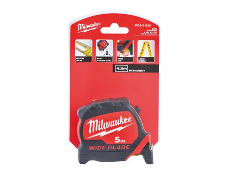 Milwaukee - Taśma miernicza Premium Wide 5 m - 4932471815 - opakowanie 6 szt. Cena za szt.