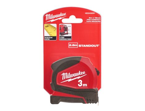 Milwaukee - Taśma miernicza Pro Compact C3/16 - 4932459591 - opakowanie 12 szt. Cena za szt. - 2