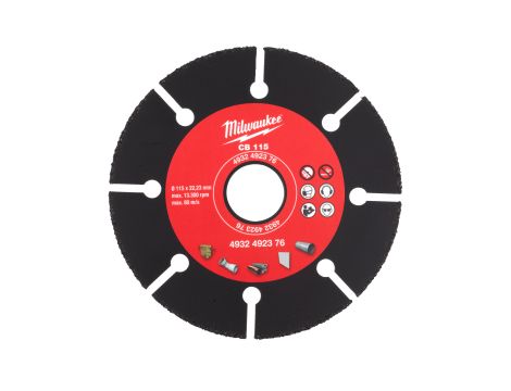 Milwaukee - Uniwersalna tarcza tnąca z nasypem z węglika 115 mm - 4932492376