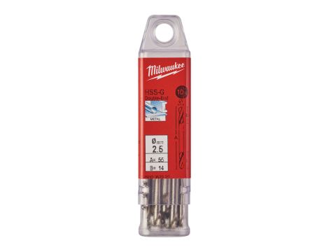 Milwaukee - Wiertło do metalu 10 szt.; 2,5/43/10 mm - 4932352222 - 2