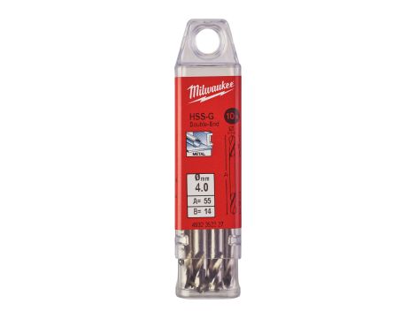 Milwaukee - Wiertło do metalu 10 szt.; 4,0/55/14 mm - 4932352227 - 2