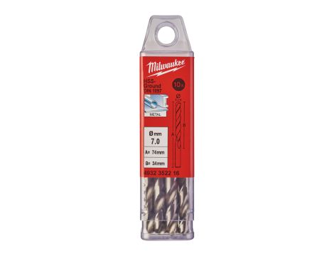 Milwaukee - Wiertło do metalu 7,0/34/74 mm (10 szt.) - 4932352216 - 2