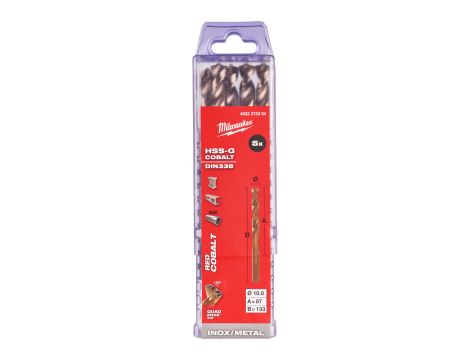 Milwaukee - Wiertło do metalu HSS-G CO 10,0 mm (5 szt.) - 4932373354 - 2