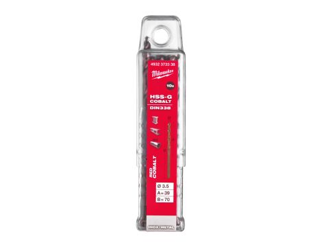 Milwaukee - Wiertło do metalu HSS-G CO 3,5 mm (10 szt.) - 4932373338 - 2