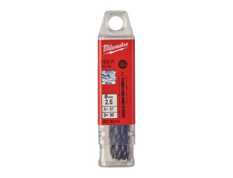 Milwaukee - Wiertło HSS-R 2,5 mm (10 szt.) - 4932363459 - 2