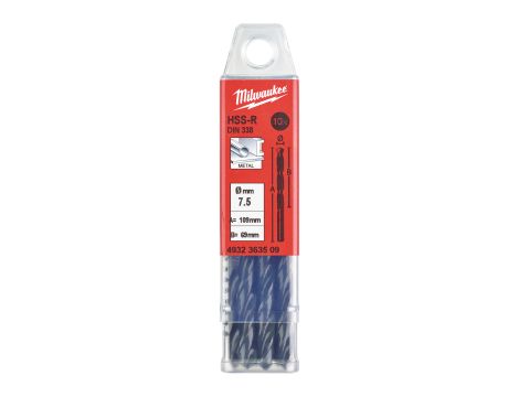 Milwaukee - Wiertło HSS-R 7,5 mm (10 szt.) - 4932363509 - 2