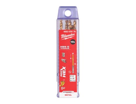 Milwaukee - Wiertło udarowe do metalu SWave HSS-G Tin 4.0mm -10szt. - 4932478178 - 2