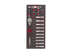 Milwaukee - Wkładka piankowa z grzechotką i nasadkami 1/2˝ - do wózków narzędziowych - 4932479826