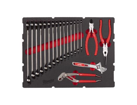 Milwaukee - Wkładka piankowa z kluczami i szczypcami - do skrzyni Packout z szufladami, 19 szt - 4932493339
