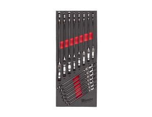 Milwaukee - Wkładka piankowa z kluczami płasko-oczkowymi MAXBITE™ z ruchomą główką grzechotki- do wózków narzędziowych - 4932479829