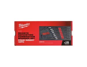 Milwaukee - Wkładka piankowa z kluczami płasko-oczkowymi z grzechotką MAXBITE™ 15szt. - do wózków narzędziowych - 4932479828 - image 2