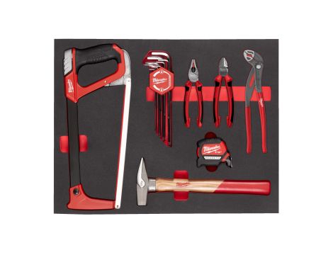 Milwaukee - Wkładka piankowa z narzędziami ręcznymi 15szt. - do wózków narzędziowych - 4932493257