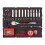 Milwaukee - Wkładka piankowa z nasadkami 1/2", bitami udarowymi, adapterem i kluczami imbusowymi - do skrzyni Packout z szufladami, 70 szt - 4932480716 - 2