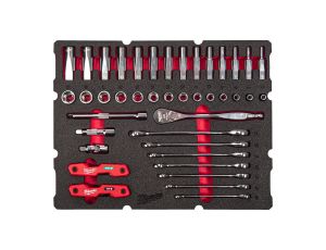 Milwaukee - Wkładka piankowa z nasadkami i grzechotką 3/8