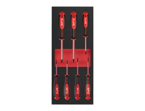 Milwaukee - Wkładka piankowa z wkrętakami T7x65, T8x65, T9x75, T10x75, T15x75, T20x100, T25x100- do wózków narzędziowych - 4932492391