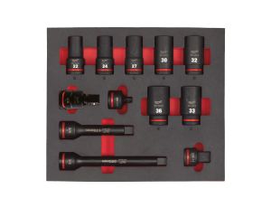 Milwaukee - Wkładka piankowa z zestawem długich nasadek udarowych 3/4