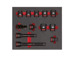 Milwaukee - Wkładka piankowa z zestawem krótkich nasadek udarowych 3/4