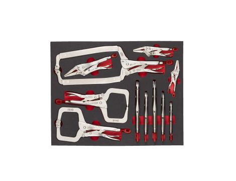 Milwaukee - Wkładka piankowa ze szczypcami zaciskowymi 11szt.  - do wózków narzędziowych - 4932493251