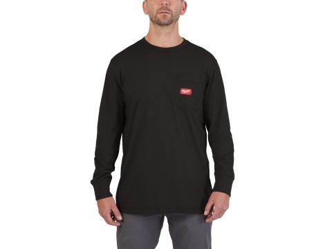 Milwaukee - WTLSBL-L T-shirt z kieszonką z długim rękawem - czarny - 4932493035