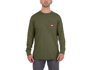 Milwaukee - WTLSGRN-S T-shirt z kieszonką z długim rękawem - zielony - 4932493048