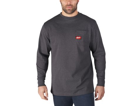 Milwaukee - WTLSG-S T-shirt z kieszonką z długim rękawem - szary - 4933478237