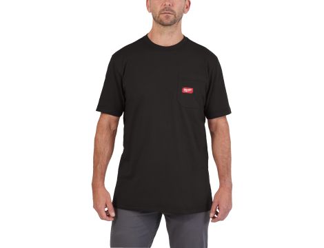 Milwaukee - WTSSBL-S T-shirt z kieszonką z krótkim rękawem - czarny - 4932493003