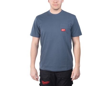 Milwaukee - WTSSBLU-L T-shirt z kieszonką z krótkim rękawem - niebieski - 4932493015