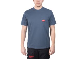 Milwaukee - WTSSBLU-XL T-shirt z kieszonką z krótkim rękawem - niebieski - 4932493016