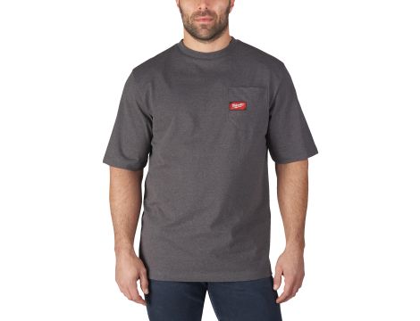 Milwaukee - WTSSG-L T-shirt z kieszonką z krótkim rękawem - szary - 4933478233
