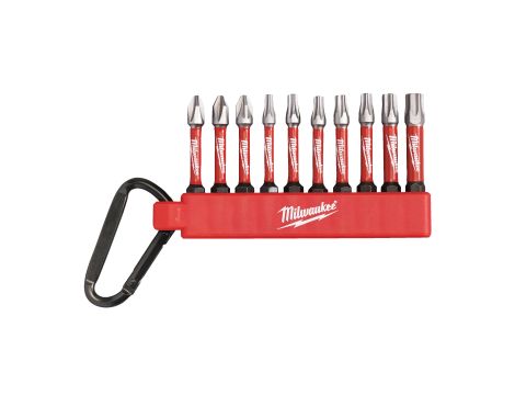 Milwaukee - Zestaw bitów udarowych SHOCKWAVE™ Impact Duty 10 szt. + karabińczyk (Zestaw 1) - 4932480941 - opakowanie 50 szt. Cena za szt.