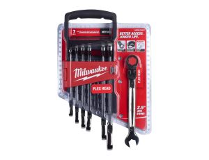 Milwaukee - Zestaw kluczy płasko-oczkowych 7 szt. z ruchomą główką grzechotki - metryczny - 4932478557 - image 2