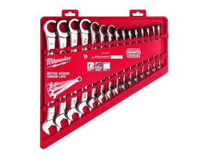 Milwaukee - Zestaw kluczy płasko-oczkowych MAXBITE z grzechotką 15 szt. - calowy - 4932464996 - image 2