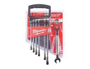 Milwaukee - Zestaw kluczy płasko-oczkowych MAXBITE z grzechotką 7 szt. - metryczny - 4932464993 - image 2