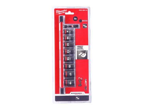 Milwaukee - Zestaw nasadek udarowych SHW 3/8" Hex 9 szt. - 4932480454 - 2