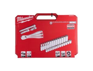 Milwaukee - Zestaw nasadek z grzechotką, typ metryczny 32 szt. 3/8” - 4932464945 - image 2