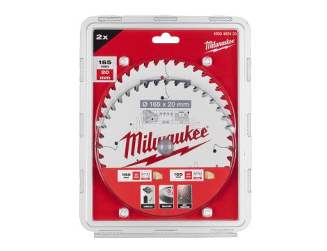 Milwaukee - Zestaw tarcz 165 x 20 mm Twin pack (2 szt.) - 4932492433 - 2
