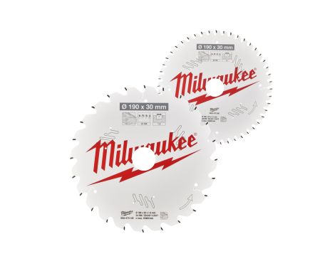 Milwaukee - Zestaw tarcz 190 x 30 mm Twin pack 24 i 48 zęby 2 szt. - 4932479574