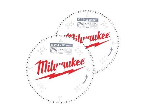 Milwaukee - Zestaw tarcz 254 x 30 mm Twin pack 60 i 80 zębów 2 szt. - 4932479576