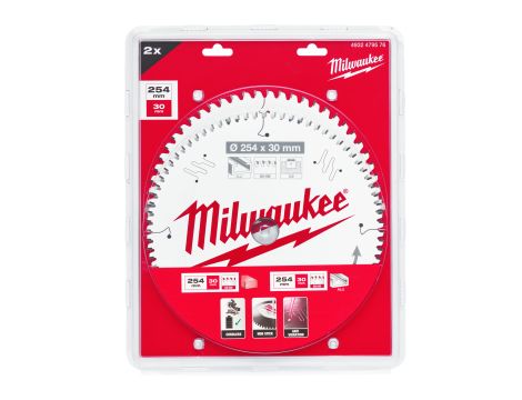Milwaukee - Zestaw tarcz 254 x 30 mm Twin pack 60 i 80 zębów 2 szt. - 4932479576 - 2