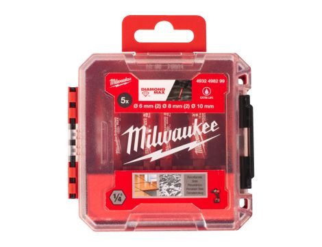 Milwaukee - Zestaw wierteł diamentowych 5 szt. (2x6mm,2x8mm,1x10mm) - 4932498299 - 2