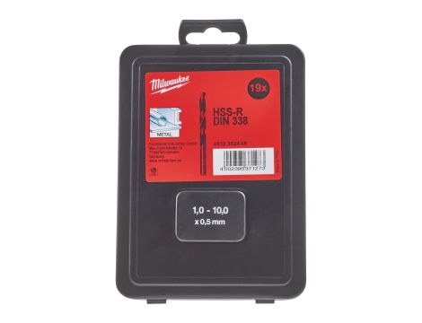 Milwaukee - Zestaw wierteł HSS-R / 1 - 10 mm / co 0,5 mm kaseta met. 19 szt. - 4932352468 - 2