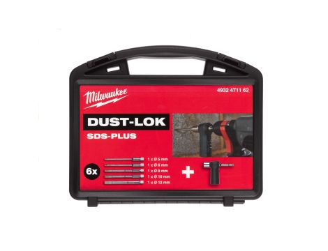 Milwaukee - Zestaw wierteł SDS-Plus z odpylaniem 6 szt. 2 xØ6 /8x146 mm/1xØ10x146 mm/1 x uchwyt z podłączeniem do odkurzacza - 4932471162 - 2