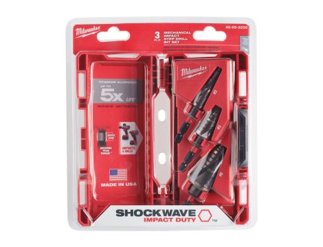 Milwaukee - Zestaw wierteł stopniowych udarowych Shockwave  - 3 szt. - 48899266 - 2