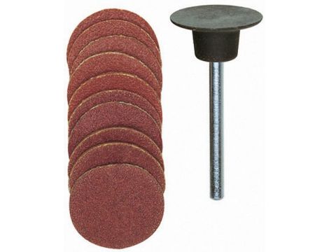 Tarcze szlifierskie kurundowe 18 mm, gr 5x120 oraz 5x150 [10 szt.] + talerz na trzpieniu