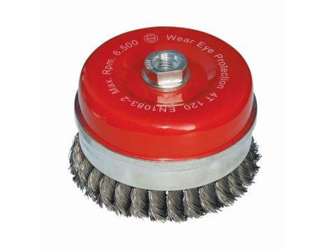 Szczotka doczołowa 120 mm/M14 ABRABORO - drut splatany 0,5 mm