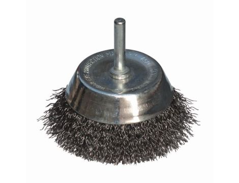 Szczotka doczołowa 75 mm ABRABORO - drut falisty, trzpień