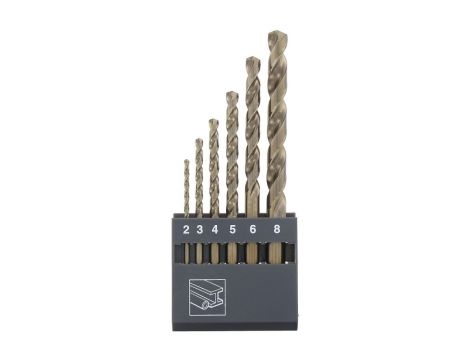 Zestaw wierteł do metalu HSS-Co DIN 338 2 -8 mm ABRABORO [6 szt.]