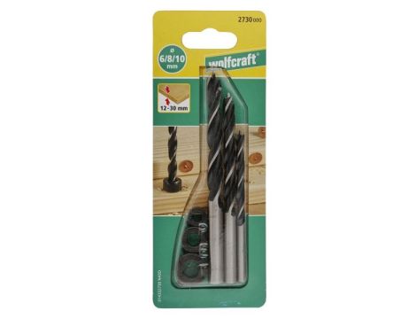 Wiertła do połączeń kołkowych 6, 8, 10 mm Wolfcraft [3 szt.] - 2