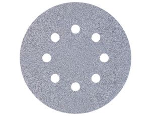 Papier szlifierski 125 mm Wolfcraft - gr. 120, perforowany, na rzep - do farby i lakieru [25 szt.]