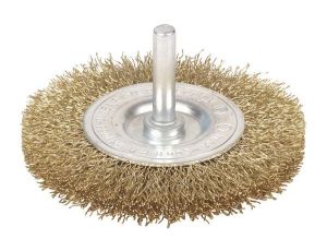 Szczotka tarczowa 75 mm Wolfcraft - drut mosiężny, trzpień